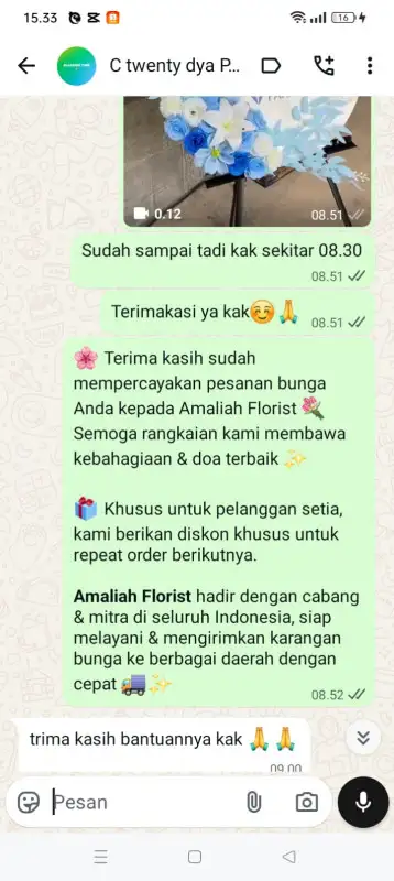 Testimonial krans bunga MINAHASA SELATAN